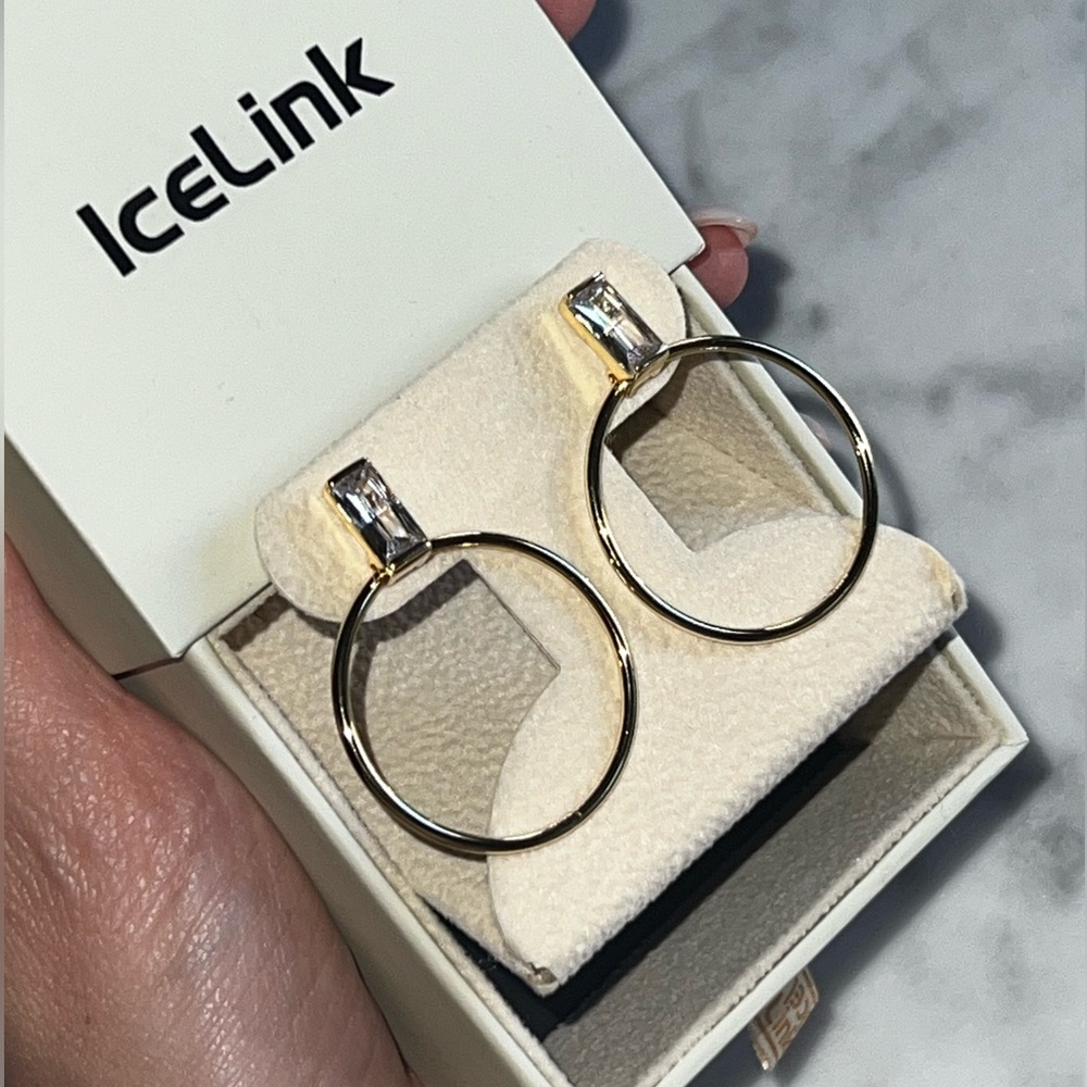 14k gold plated Icelink Earrings